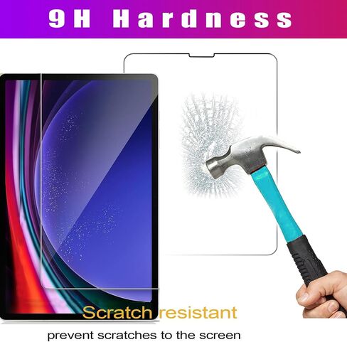 [2 Pack Screen Protector for Galaxy Tab S9 11 Inch 2023 Released (Model: SM-X710, SM-X716B, SM-X718U，SM-X716N) Samsung Tempered Glass Film Guard 9H Hardness 2.5D Edge Clear Anti Scratch in Saudi Arabia