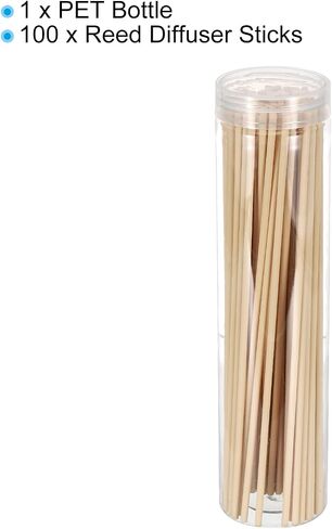 PATIKIL 25CM/10Inch Reed Diffuser Stick, 100 Pack Fiber Aroma Fragrance Refill Sticks Replacement with PET Bottle for Home Office Hotel Party Wedding, Black in Saudi Arabia
