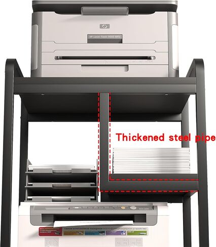 حامل طابعة jarrvz، طاولة طابعة كبيرة متعددة الأغراض مقاس 22 × 18 بوصة، عربة كمبيوتر رئيسية بعجلات، حامل برج الكمبيوتر لجهاز الفاكس، ماسح ضوئي، حامل عربة دوارة، حامل ورق ممزق، بني ريفي in Kuwait