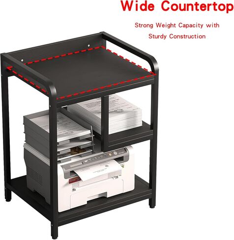 حامل طابعة jarrvz، طاولة طابعة كبيرة متعددة الأغراض مقاس 22 × 18 بوصة، عربة كمبيوتر رئيسية بعجلات، حامل برج الكمبيوتر لجهاز الفاكس، ماسح ضوئي، حامل عربة دوارة، حامل ورق ممزق، بني ريفي in Kuwait