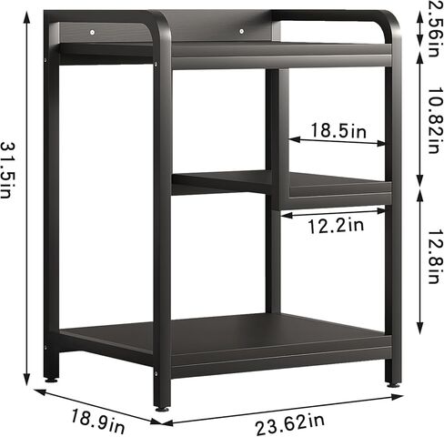 حامل طابعة jarrvz، طاولة طابعة كبيرة متعددة الأغراض مقاس 22 × 18 بوصة، عربة كمبيوتر رئيسية بعجلات، حامل برج الكمبيوتر لجهاز الفاكس، ماسح ضوئي، حامل عربة دوارة، حامل ورق ممزق، بني ريفي in Kuwait