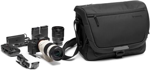 مانفروتو Advanced Messenger M III، حقيبة تصوير لكاميرات DSLR مع عدسات، حقيبة كاميرا مع حامل ثلاثي القوائم وغطاء للمطر، ملحقات التصوير الفوتوغرافي in Saudi Arabia