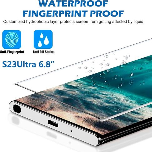 Hendlent [2+2 Pack] واقي شاشة Galaxy S23 Ultra، زجاج مقسى 9H، دعم بصمات الأصابع بالموجات فوق الصوتية، منحني ثلاثي الأبعاد، مقاوم للخدش عالي الدقة لهاتف Samsung Galaxy S23 Ultra 5G in Saudi Arabia