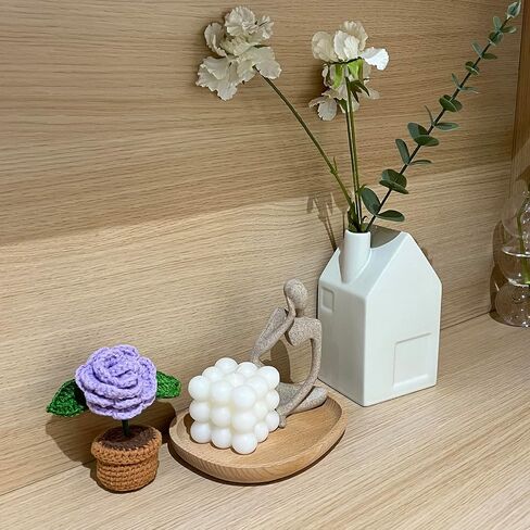 Weronique 2-Piece Myosotis Flower Crochet Kit for Beginner, Step-by-Step Crochet Tutorial Help to Easy Get Start, DIY Crochet Knitting Material Kit Gift for Sister, Mom and Friends (White) in Saudi Arabia