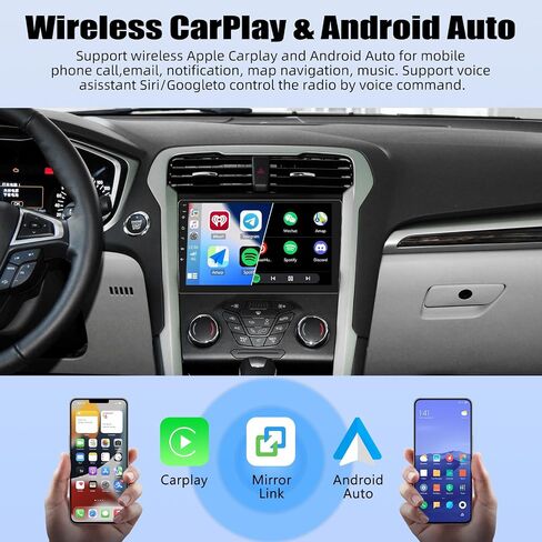 2G+32G Android 13 Car Radio Stereo for Ford Fusion 2013 2014 2015 2016 with Wireless CarPlay Android Auto 9" Touch Screen Car Radio with GPS Navigation Bluetooth FM Backup Camera Mirror Link Head Unit in Saudi Arabia