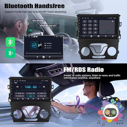 2G+32G Android 13 Car Radio Stereo for Ford Fusion 2013 2014 2015 2016 with Wireless CarPlay Android Auto 9" Touch Screen Car Radio with GPS Navigation Bluetooth FM Backup Camera Mirror Link Head Unit in Saudi Arabia