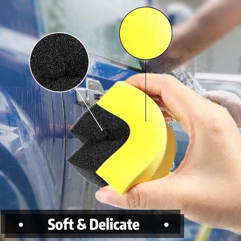 4 Pcs Tire Applicator Dressing Shine Sponge, Tire Contour Dressing Applicator Pads, Tire Dressing Applicator Sponges, Wax Buffing Pads Color Polishing Sponge for Car Glass, Painted Steel & Porcelain in Kuwait
