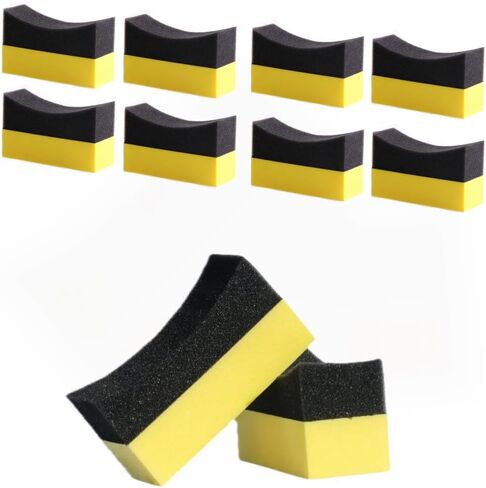 4 Pcs Tire Applicator Dressing Shine Sponge, Tire Contour Dressing Applicator Pads, Tire Dressing Applicator Sponges, Wax Buffing Pads Color Polishing Sponge for Car Glass, Painted Steel & Porcelain in Kuwait