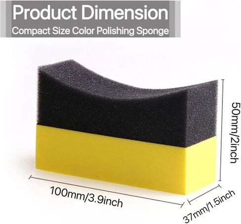 4 Pcs Tire Applicator Dressing Shine Sponge, Tire Contour Dressing Applicator Pads, Tire Dressing Applicator Sponges, Wax Buffing Pads Color Polishing Sponge for Car Glass, Painted Steel & Porcelain in Kuwait