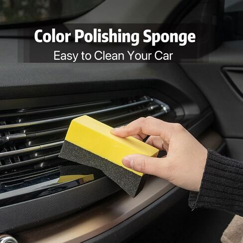4 Pcs Tire Applicator Dressing Shine Sponge, Tire Contour Dressing Applicator Pads, Tire Dressing Applicator Sponges, Wax Buffing Pads Color Polishing Sponge for Car Glass, Painted Steel & Porcelain in Kuwait
