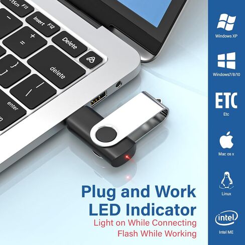 20 حزمة محرك أقراص فلاش USB 2.0 بسعة 4 جيجابايت مع سلاسل مفاتيح، محركات أقراص USB دوارة للإبهام، محرك أقراص USB للكمبيوتر المحمول (ألوان مختلطة) in Kuwait