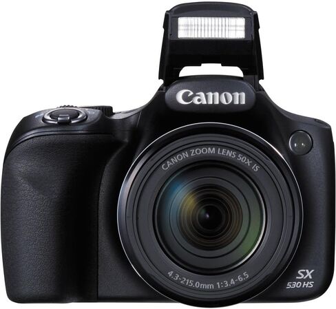 كاميرا Canon PowerShot SX530 HS الرقمية (9779B001)، بطاقة ذاكرة سعة 64 جيجابايت، بطارية NB-6L، برنامج صور Corel، شاحن، قارئ بطاقات، حقيبة ناعمة فاخرة، حامل ثلاثي القوائم مرن، حزام يد + المزيد (متجدد) in Saudi Arabia