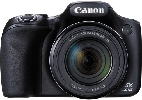 كاميرا Canon PowerShot SX530 HS الرقمية (9779B001)، بطاقة ذاكرة سعة 64 جيجابايت، بطارية NB-6L، برنامج صور Corel، شاحن، قارئ بطاقات، حقيبة ناعمة فاخرة، حامل ثلاثي القوائم مرن، حزام يد + المزيد (متجدد) in Saudi Arabia