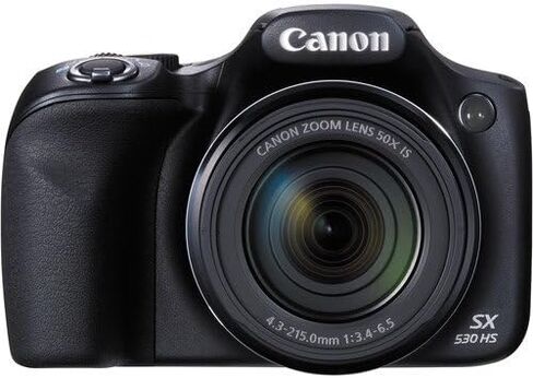 كاميرا Canon PowerShot SX530 HS الرقمية (9779B001)، بطاقة ذاكرة سعة 64 جيجابايت، بطارية NB-6L، برنامج صور Corel، شاحن، قارئ بطاقات، حقيبة ناعمة فاخرة، حامل ثلاثي القوائم مرن، حزام يد + المزيد (متجدد) in Saudi Arabia