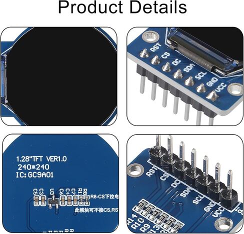 3pcs 1.28 Inch TFT LCD Display Module Round RGB 240 * 240 GC9A01 Driver 4 Wire SPI Interface 240x240 PCB for Arduino (5pcs) in Saudi Arabia
