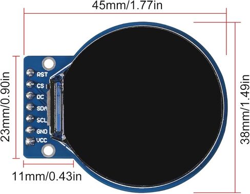 3pcs 1.28 Inch TFT LCD Display Module Round RGB 240 * 240 GC9A01 Driver 4 Wire SPI Interface 240x240 PCB for Arduino (5pcs) in Saudi Arabia