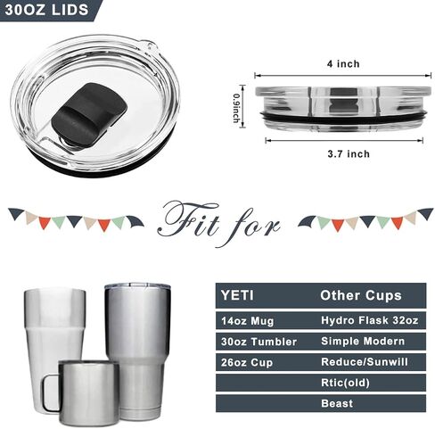 20oz Tumbler Lid, 2 Pack Tumbler Replacement Lids for YETI 20oz Tumbler, 10/24 oz Coffee Mug and 10oz Lowball, Top Replacement Magnetic Slider Lid, Spill Proof Cup Lids Covers with Slider Switch in Saudi Arabia