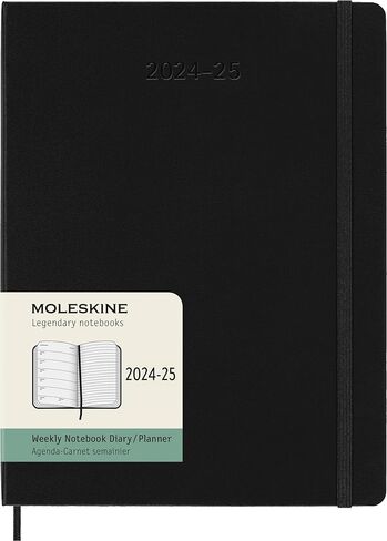 Moleskine Classic 18 شهرًا 2024-2025 مخطط أفقي أسبوعي، غطاء صلب، كبير (5 بوصة × 8.25 بوصة)، أسود، 208 صفحة in Saudi Arabia