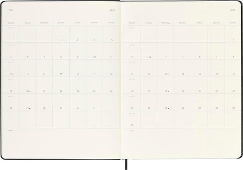 Moleskine Classic 18 شهرًا 2024-2025 مخطط أفقي أسبوعي، غطاء صلب، كبير (5 بوصة × 8.25 بوصة)، أسود، 208 صفحة in Saudi Arabia