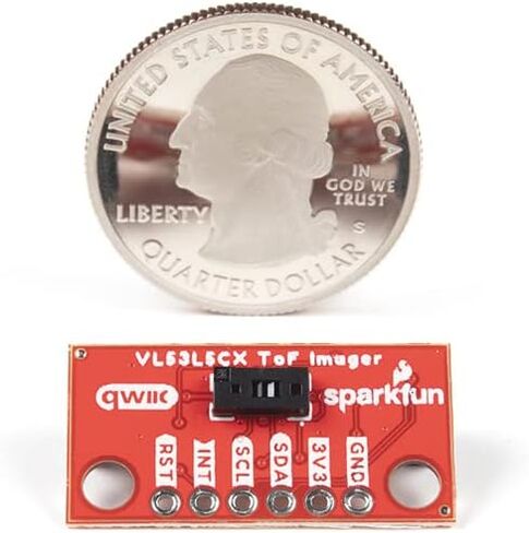 SparkFun Qwiic Mini ToF Imager - VL53L5CX - Multizone ranging output sensor - Board dimensions .05" x 1" - SPAD array Physical infrared filters DOE for best ranging performance -Operating voltage 3.3V in Saudi Arabia