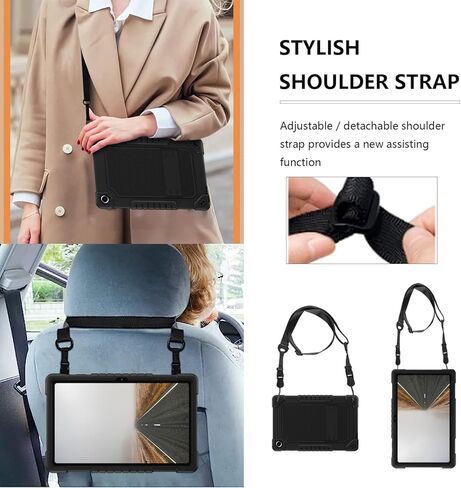for Walmart Onn 10.4 Tablet Pro Case (Model:100110603),for Onn 10.4 Tablet Case,Heavy Duty Kids Shockproof with Kickstand Shoulder Strap Cover for Walmart ONN 10.4 Inch Pro(Black/Black) in Saudi Arabia