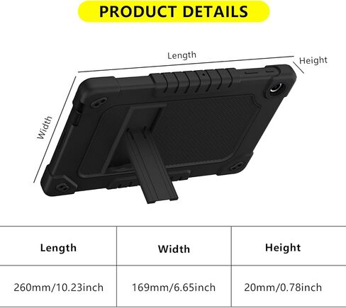for Walmart Onn 10.4 Tablet Pro Case (Model:100110603),for Onn 10.4 Tablet Case,Heavy Duty Kids Shockproof with Kickstand Shoulder Strap Cover for Walmart ONN 10.4 Inch Pro(Black/Black) in Saudi Arabia