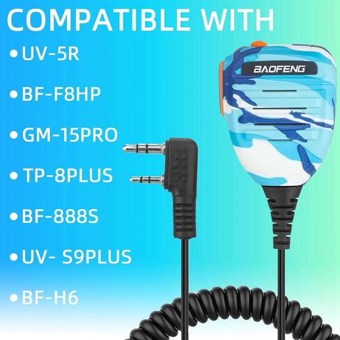 ميكروفون راديو BAOFENG، ميكروفون شرطة عن بعد للكتف UV-5R BF-F8HP 5RM UV-21R K5PLUS UV-17R TIDRADIO TD-H3 TD-H8 Quansheng UV-K5 ميكروفون مكبر صوت محمول باليد (برتقالي*عبوة واحدة) in Saudi Arabia
