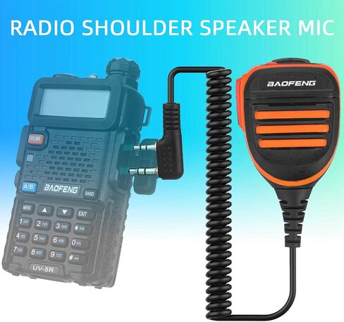 ميكروفون راديو BAOFENG، ميكروفون شرطة عن بعد للكتف UV-5R BF-F8HP 5RM UV-21R K5PLUS UV-17R TIDRADIO TD-H3 TD-H8 Quansheng UV-K5 ميكروفون مكبر صوت محمول باليد (برتقالي*عبوة واحدة) in Kuwait