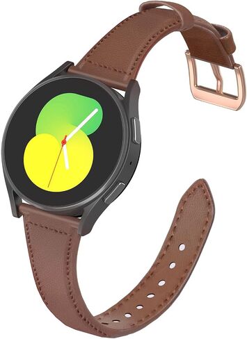 أحزمة جلدية رفيعة متوافقة مع ساعة Samsung Galaxy Watch 7/6/5/4/FE 40 مم 44 مم، ساعة 5 Pro 45 مم/ساعة 4 كلاسيكية/ساعة 3 41 مم، 20 مم للنساء in Kuwait