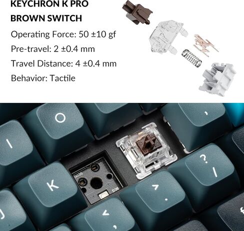 Keychron Q4 Pro Wireless Custom Mechanical Keyboard, QMK/VIA Programmable Full Aluminum 60% Layout Bluetooth/Wired RGB with Hot-swappable Keychron K Pro Red Switch Compatible with Mac Windows Linux in Saudi Arabia