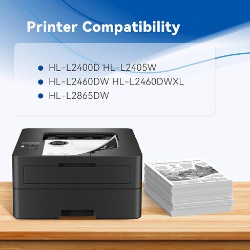 خرطوشة حبر بديلة TN830XL ​​لـ Brother TN830 TN-830 TN830 XL TN-830XL ​​عالية الإنتاجية للاستخدام مع HL-L2460DW HL-L2405W HL-L2400D HL-L2460DWXL HL-L2865DW (أسود، عبوتان) in Kuwait