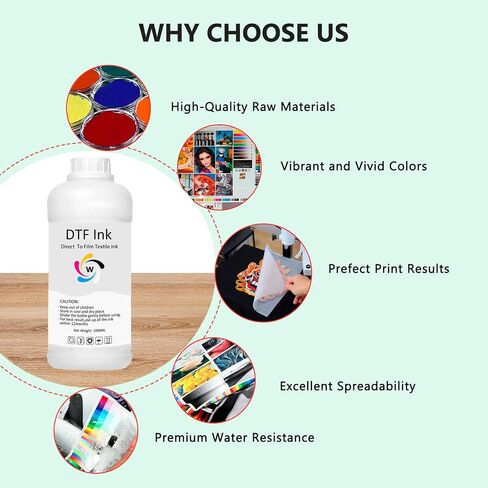 DTF White Ink 1000ML Refill for Epson Printhead DX5 DX7 5113 XP600 L3200 4720 TX800 L1800 L805 R1390 DTF Printer, for DTF Heat Transfer Film Printing (1 Pack, White) in Saudi Arabia