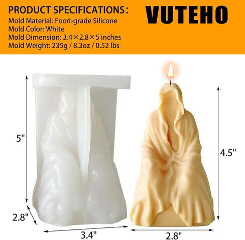 vuteho قوالب شموع على شكل مخروطي حلزوني جديد من السيليكون، قوالب للشموع، قالب شمع عمود من السيليكون لصنع الشموع، صابون يدوي الصنع، شمعة، خبز الكيك، هدايا ديكور المنزل 3.7 بوصة in Saudi Arabia