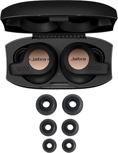 سماعات أذن Jabra Elite Active 65t - سماعات أذن لاسلكية مع علبة شحن، أسود نحاسي - سماعات أذن بلوتوث مع ملاءمة آمنة وصوت فائق، عمر بطارية طويل والمزيد (متجددة) in Saudi Arabia
