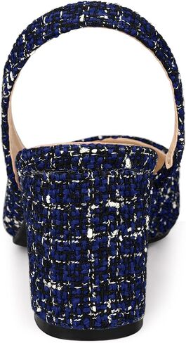 حذاء Allegra K Slingback ذو مقدمة مدببة وكعب مكتنز منقوش لعيد الميلاد للنساء in Kuwait