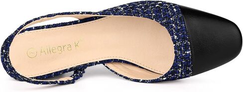 حذاء Allegra K Slingback ذو مقدمة مدببة وكعب مكتنز منقوش لعيد الميلاد للنساء in Kuwait