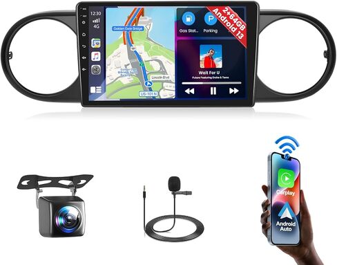 【لسيارة Toyota Scion xB 2007-2019】 ستيريو سيارة Fuluku 2+64G Android 13 مع وصلة مرآة تلقائية Carplay Android، راديو بشاشة لمس 9 بوصات WiFi/GPS/FM/RDS/Bluetooth/SWC/ميكروفون كاميرا احتياطية ليلية مقاومة للماء in Saudi Arabia