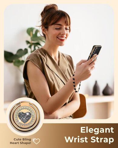 حافظة XYZ لهاتف Galaxy S21 مع حامل، حافظة لهاتف Samsung Galaxy S21 مع حلقة مزدوجة، حافظة هاتف واقية فاخرة للنساء والفتيات على شكل قلب لهاتف Samsung S21، أسود in Kuwait