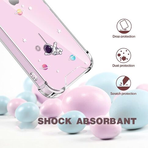 حافظة هاتف OOZ Crystal لهاتف iPhone 13(2021)/iPhone 14(2022) 6.1 بوصة، غطاء حماية شفاف لطيف، فراشة أرجوانية جذابة [غير صفراء] غطاء حماية ناعم مقاوم للصدمات للنساء والفتيات in Saudi Arabia