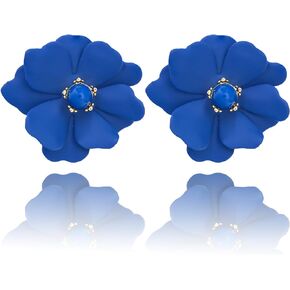Gold Plated Rhinestone Flower Statement Daisy Stud Earrings for Women,Elegant Unique Lightweight Daily Traveling Floral Earrings,Women Gift,Girl Gift