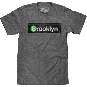 Tee Luv Men's Faded Brooklyn Subway Sign Shirt