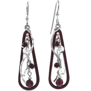 أقراط على شكل دمعة من سيلفر فوريست باللون العنابي، NE-1693 in Kuwait