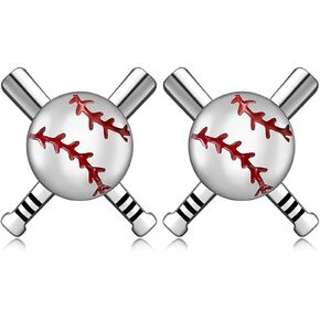 Baseball Earrings Softball Earrings for Women Sterling Silver Cute Ball Sport Studs Jewelry Daughter Granddaughter Christmas Mothers Day Gifts