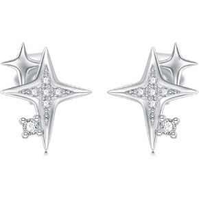 أقراط نجمة القمر 925 من الفضة الإسترلينية لا تسبب الحساسية أقراط متدلية مجوهرات هدايا للنساء والفتيات in Kuwait