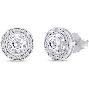 SAVEARTH DIAMONDS Moissanite Stud Earrings, 1ct Ideal Cut Lab Created Diamond 18K Gold Plated 925 Sterling Silver Earrings for Women