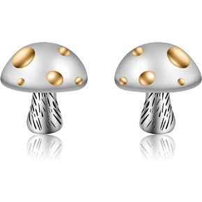 925 Sterling Silver Stud Earring Cactus/Mushroom/Frog/Ladybug/Sun and Moon Flower/Skull/Bear/Whale Earrings Sterling Silver Jewelry for Women