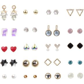 حلق مميز من Viewlap لمدة شهر، صندوق مرآة مكون من 20 زوجًا من الأقراط للنساء، مجوهرات عصرية للحظات خاصة وعيد الميلاد وعيد الحب وعيد الأم (+ مع صندوق هدايا) in Kuwait