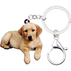 Acrylic Labrador Retriever Dog Key Chains Pets Key Ring New Jewelry For Women Girl Bag Purse Car