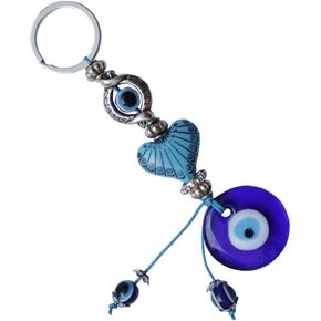 BESPORTBLE Evil Eye Keychain Turkish Hanging Evil Eye Heart Charms Keyring Pendant