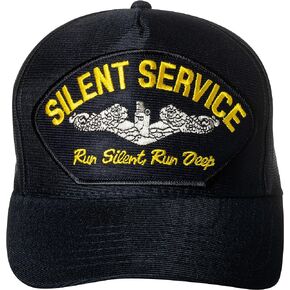 United States Silent Service Run Silent Run Deep Emblem Patch Hat Navy Blue Baseball Cap